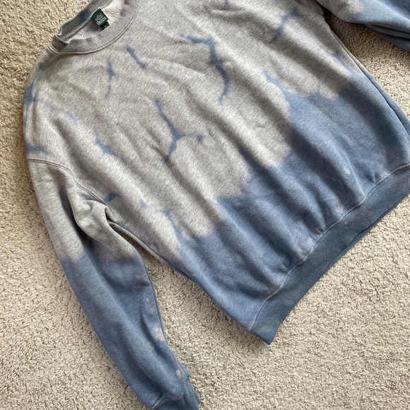 Wild Fable Gray Blue Tie-Dye Crewneck Sweatshirt Medium Fleece Athleisure Soft - Picture 6 of 7